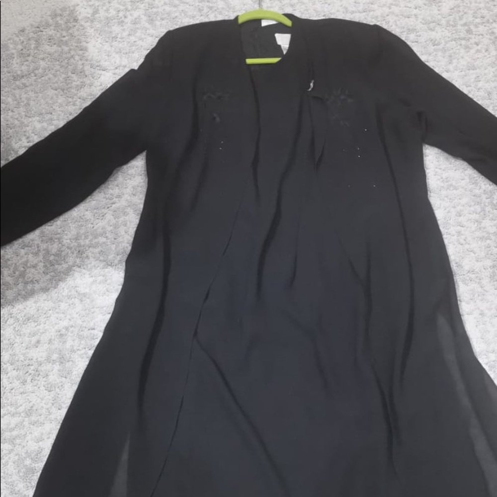 Women Black Long Sleeve Midi Dress
